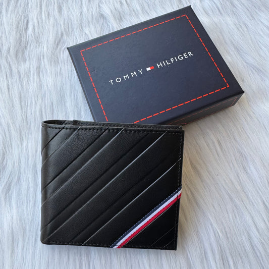 Tommy Hilfiger Black Textured Wallet |Black|