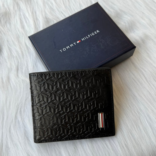 Tommy Hilfiger Monogram Embossed Wallet |Black|