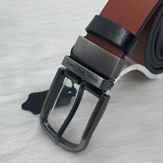 Armani Double Face Belt |Black/Havan|